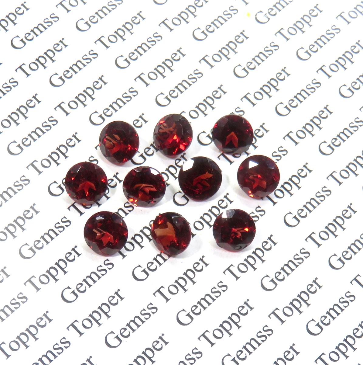 Red Garnet 10x10 mm Round Faceted